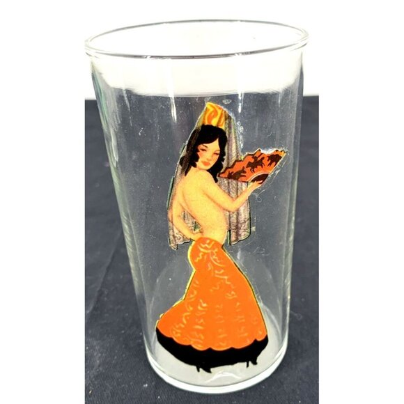 Peek-A-Boo Painted Pin Up Nude Lady Glasses Lot of 4 Women of the World Vtg - Picture 9 of 10